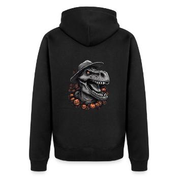 Dinosaur Halloween Cute Sour Disguise - Unisex Premium Organic Zip Hoodie - black - Back - Nico (187cm)