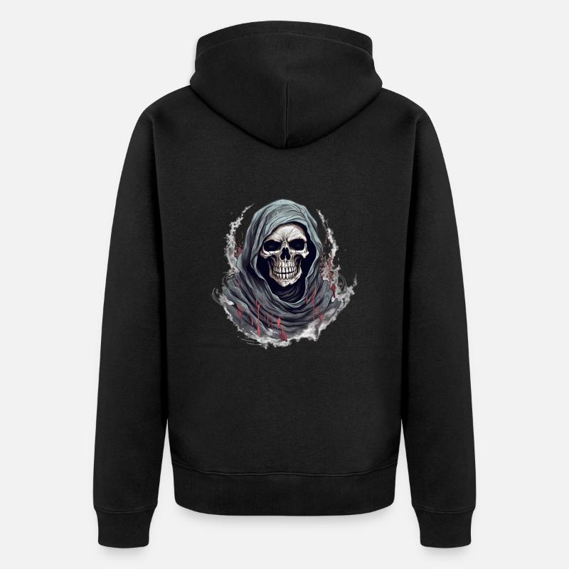 Déguisement de squelette d’Halloween - Veste à capuche bio Premium Unisexe - noir