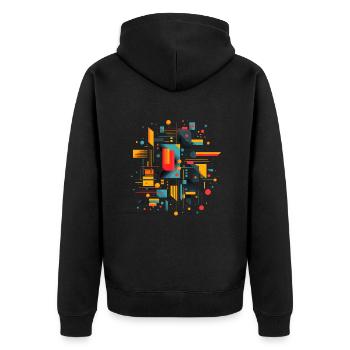 Figures Formes mathématiques Cercle Rectangle Géométrie - Veste à capuche bio Premium Unisexe - noir - Dos - Nico (187cm)