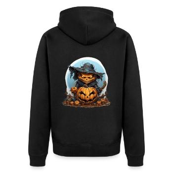 Citrouille effrayante - Veste à capuche bio Premium Unisexe - noir - Dos - Nico (187cm)