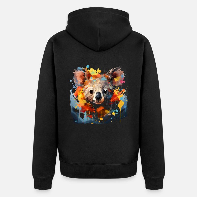 Koala Graffiti Ours - Veste à capuche bio Premium Unisexe - noir