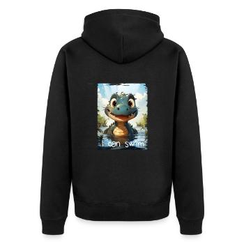 I can swim - Unisex Premium Organic Zip Hoodie - black - Back - Nico (187cm)