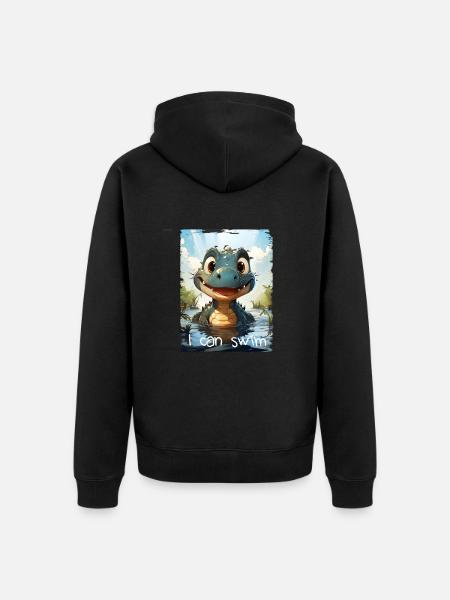 I can swim - Unisex Premium Bio Zip Hoodie - Schwarz