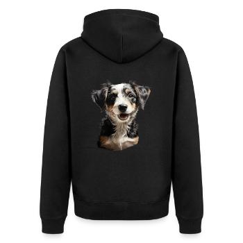 Jack Russel Terrier - Unisex Premium Bio Zip Hoodie - Schwarz - Hinten - Nico (187cm)