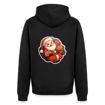 Santa Claus is cookies and strawberries - Unisex Premium Organic Zip Hoodie - black - Back - Nico (187cm)