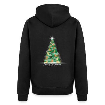 Merry Christmas Tree - Unisex Premium Organic Zip Hoodie - black - Back - Nico (187cm)