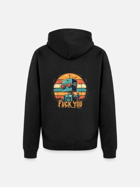 Robot LovesYou - Unisex Premium Organic Zip Hoodie - black
