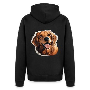 Golden Retriever avec un look mignon - Veste à capuche bio Premium Unisexe - noir - Dos - Nico (187cm)