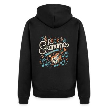 Rock Grand-mère Grand-mère Grand-mère Mamie mélomane - Veste à capuche bio Premium Unisexe - noir - Dos - Nico (187cm)