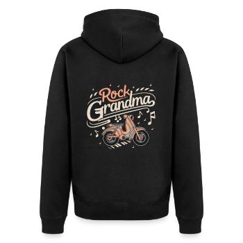 Rock Grand-mère Grand-mère Grand-mère Mamie mélomane - Veste à capuche bio Premium Unisexe - noir - Dos - Nico (187cm)