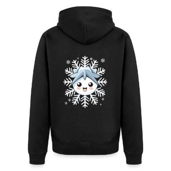 Cadeau mignon drôle de flocon de neige d’hiver Kawaii - Veste à capuche bio Premium Unisexe - noir - Dos - Nico (187cm)