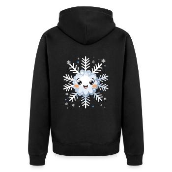 Cadeau mignon drôle de flocon de neige d’hiver Kawaii - Veste à capuche bio Premium Unisexe - noir - Dos - Nico (187cm)
