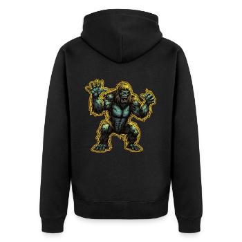 Bigfoot Yeti Halloween Monster Night Costume - Unisex Premium Organic Zip Hoodie - black - Back - Nico (187cm)