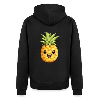 Cadeau d’été kawaii drôle mignon ananas - Veste à capuche bio Premium Unisexe - noir - Dos - Nico (187cm)