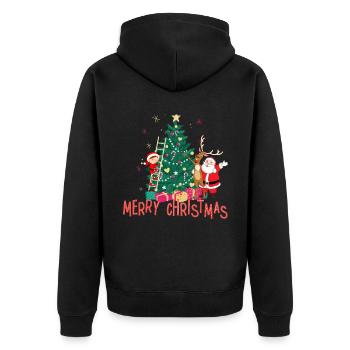 Christmas tree - Unisex Premium Bio Zip Hoodie - Schwarz - Hinten - Nico (187cm)