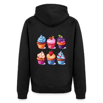 Cupcakes, Cupcake, Candy, Baked Goods - Unisex Premium Organic Zip Hoodie - black - Back - Nico (187cm)