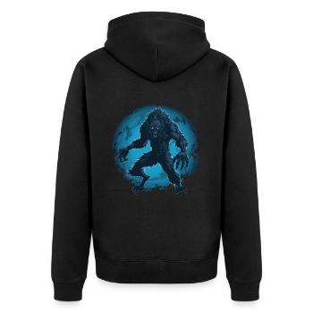 Werewolf Halloween Wolf Wolf Pack - Unisex Premium Organic Zip Hoodie - black - Back - Nico (187cm)