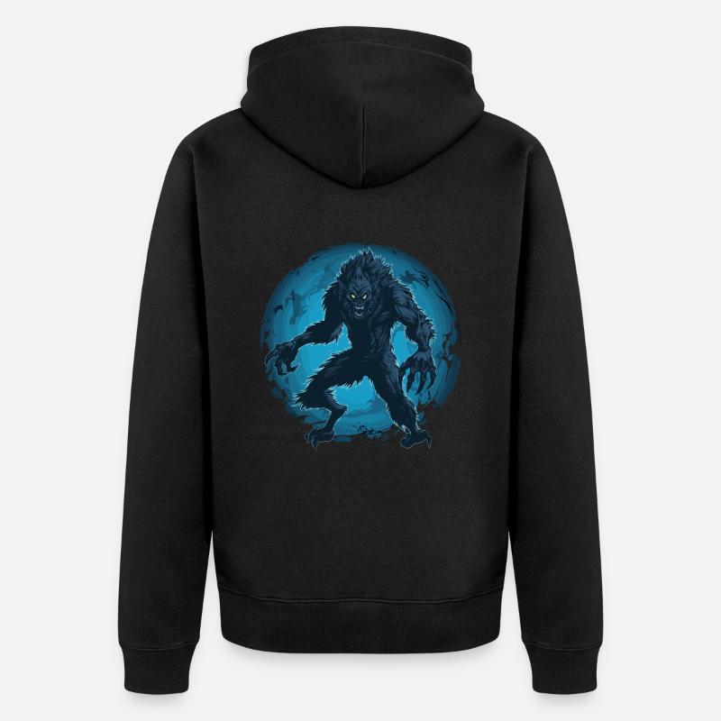 Werwolf Halloween Wolf Wolfsrudel - Unisex Premium Bio Zip Hoodie - Schwarz