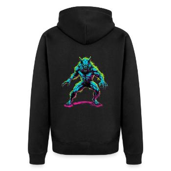 Werewolf Halloween Wolf Wolf Pack - Unisex Premium Organic Zip Hoodie - black - Back - Nico (187cm)