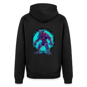 Werewolf Halloween Wolf Wolf Pack - Unisex Premium Organic Zip Hoodie - black - Back - Nico (187cm)
