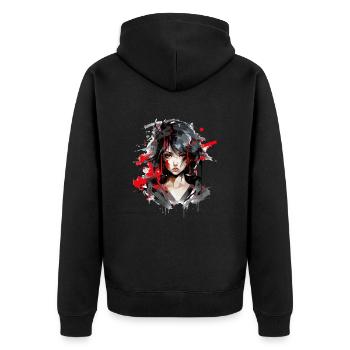 ASIAREDGIRL - Veste à capuche bio Premium Unisexe - noir - Dos - Nico (187cm)