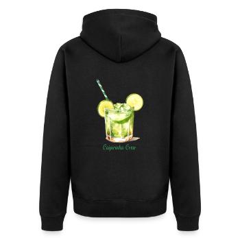 Caipirinha Crew Cocktail Longdrink - Unisex Premium Bio Zip Hoodie - Schwarz - Hinten - Nico (187cm)