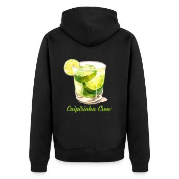 Caipirinha Crew Cocktail Longdrink - Unisex Premium Bio Zip Hoodie - Schwarz - Hinten - Nico (187cm)