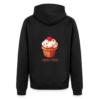 Cupcake Junkie Cupcakes Candy Produits de boulangerie - Veste à capuche bio Premium Unisexe - noir - Dos - Nico (187cm)