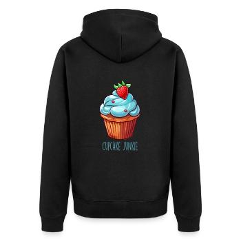Cupcake Junkie Cupcakes Bonbons Produits de boulangerie - Veste à capuche bio Premium Unisexe - noir - Dos - Nico (187cm)