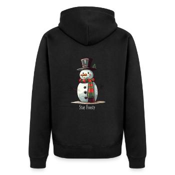 Bonhomme de neige drôle Stay Frosty - Veste à capuche bio Premium Unisexe - noir - Dos - Nico (187cm)
