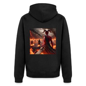 Follow Me to the Abyss - Infernal Devil's Pact #02 - Unisex Premium Organic Zip Hoodie - black - Back - Nico (187cm)