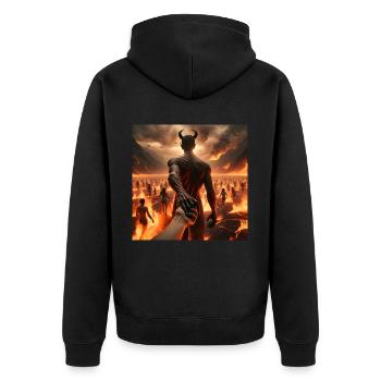 Follow Me to the Abyss - Infernal Devil's Pact #03 - Unisex Premium Organic Zip Hoodie - black - Back - Nico (187cm)