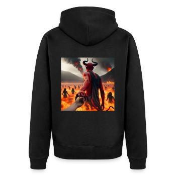 Follow Me to the Abyss - Infernal Devil's Pact #15 - Unisex Premium Organic Zip Hoodie - black - Back - Nico (187cm)