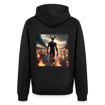 Follow Me to the Abyss - Infernal Devil's Pact #08 - Unisex Premium Organic Zip Hoodie - black - Back - Nico (187cm)