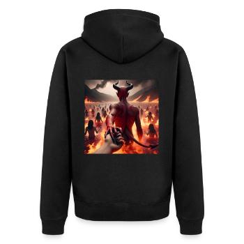 Follow Me to the Abyss - Infernal Devil's Pact #12 - Unisex Premium Organic Zip Hoodie - black - Back - Nico (187cm)
