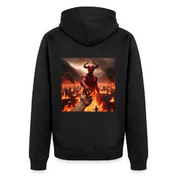 Suivez-moi jusqu’à l’abîme - Pacte du Diable Infernal #17 - Veste à capuche bio Premium Unisexe - noir - Dos - Nico (187cm)