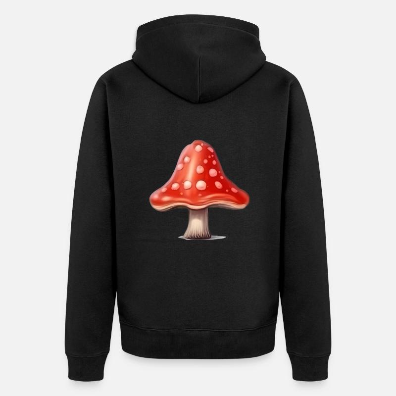 Toadstool Mushroom Mushroom Picker - Veste à capuche bio Premium Unisexe - noir