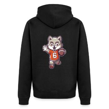 Mascotte mignonne d’animaux de football américain raton laveur - Veste à capuche bio Premium Unisexe - noir - Dos - Nico (187cm)