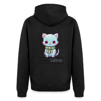 Meowy Catmas Drôles De Chats Noël - Veste à capuche bio Premium Unisexe - noir - Dos - Nico (187cm)