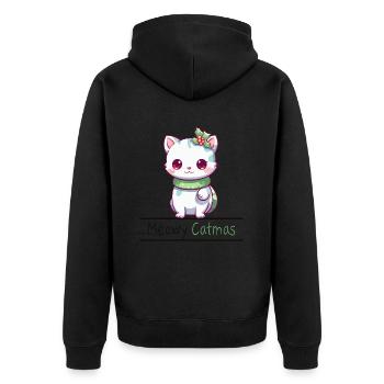 Meowy Catmas Drôles De Chats Noël - Veste à capuche bio Premium Unisexe - noir - Dos - Nico (187cm)