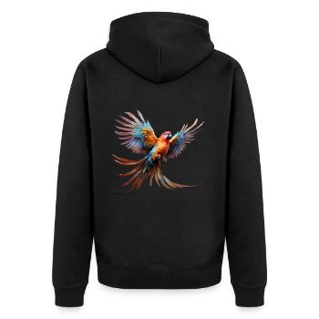 Perroquet volant - Veste à capuche bio Premium Unisexe - noir - Dos - Nico (187cm)