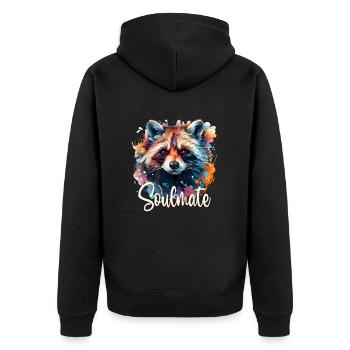 Soulmate - Unisex Premium Bio Zip Hoodie - Schwarz - Hinten - Nico (187cm)
