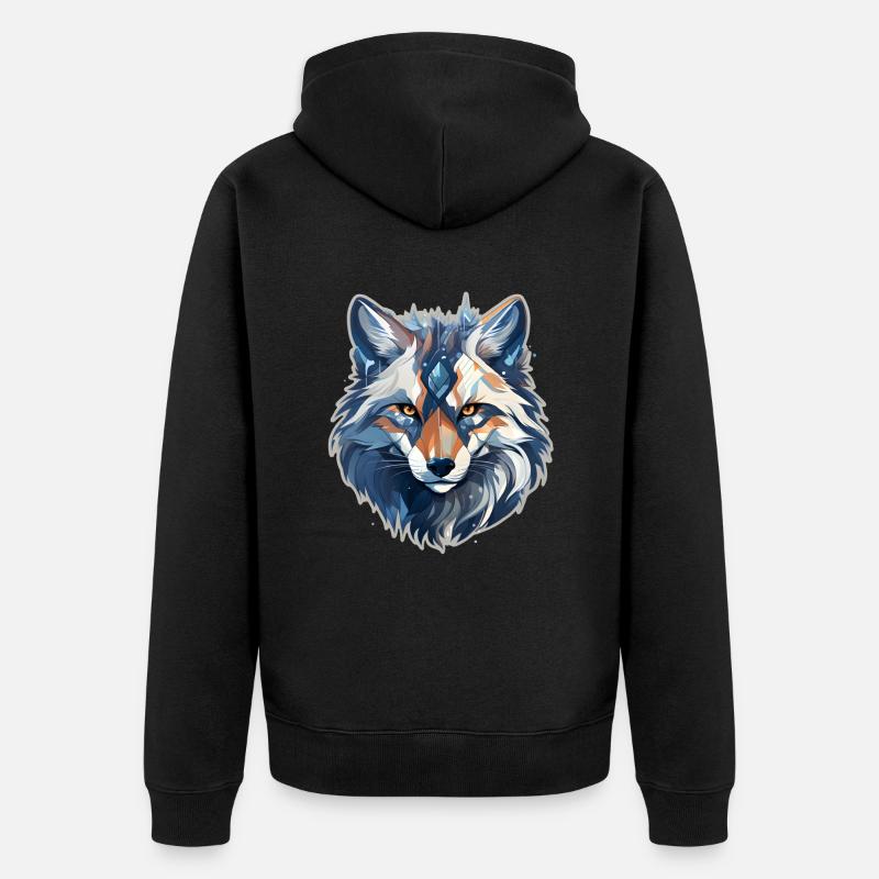 Visage de loup - Veste à capuche bio Premium Unisexe - noir