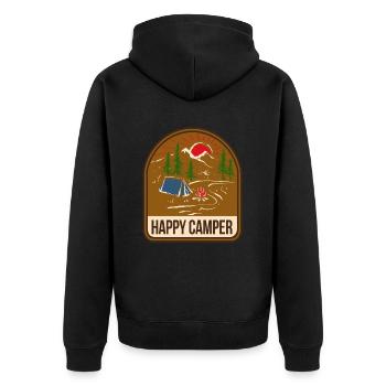Happy Camper Camping Tente Feu de Camp - Veste à capuche bio Premium Unisexe - noir - Dos - Nico (187cm)