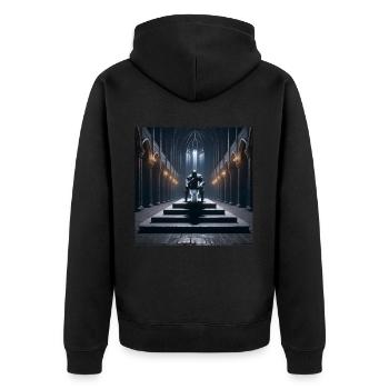 Fart Souls - Hollow Knight on Porcelain Throne #06 - Unisex Premium Organic Zip Hoodie - black - Back - Nico (187cm)