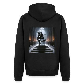 Fart Souls - Hollow Knight sur le trône de porcelaine #05 - Veste à capuche bio Premium Unisexe - noir - Dos - Nico (187cm)