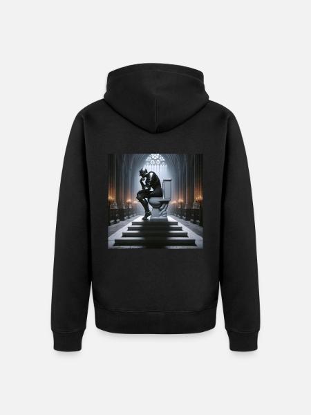 Fart Souls - Hollow Knight on Porcelain Throne #05 - Unisex Premium Organic Zip Hoodie - black
