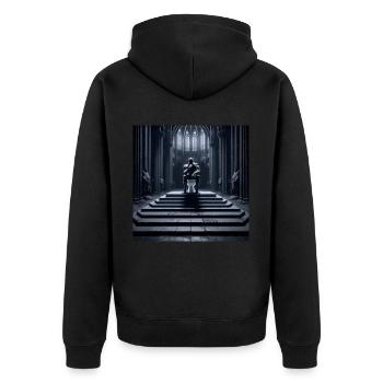 Fart Souls - Hollow Knight on Porcelain Throne #12 - Unisex Premium Organic Zip Hoodie - black - Back - Nico (187cm)