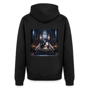 Fart Souls - Hollow Knight on Porcelain Throne #04 - Unisex Premium Organic Zip Hoodie - black - Back - Nico (187cm)