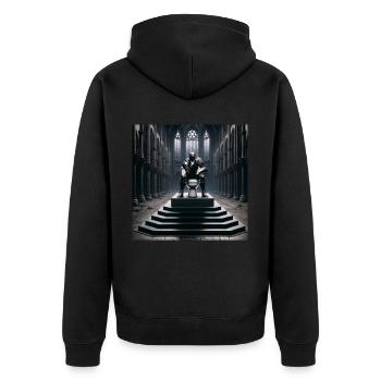 Fart Souls - Hollow Knight on Porcelain Throne #09 - Unisex Premium Organic Zip Hoodie - black - Back - Nico (187cm)